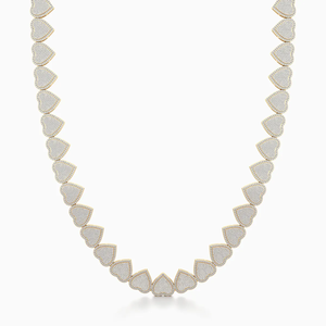 Diamond Heart Link <b>Necklace</b> 10.11CT Lab Grown IGI Certified 14K Gold Heart Halo Luxury <b>Statement</b> Jewelry Wholesale OEM ODM - Product Image 6