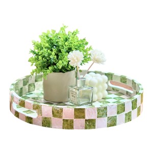 Bandeja de Servir de Lujo con Incrustaciones de Madreperla Hecha a Mano, Bandeja Decorativa para el Hogar, Hotel, Restaurante, para Servir y como Regalo - Product Image 2