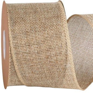 20 Meters 6 Inches 100% Jute Wide <b>Ribbon</b> Eco-Friendly Natural Burlap Fabric Roll Wired Edge Wreaths <b>Christmas</b> Tree Decoration - Product Image 4
