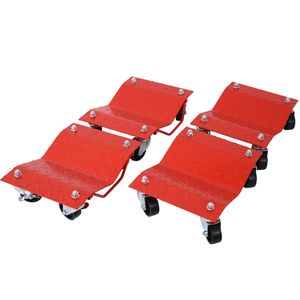 Chariot de manutention robuste à 4 roues, capacité 6000 lbs, avec piquets rouges, pour déplacement de voitures et chariots de manutention - Product Image 1