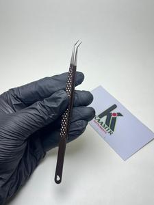 Customized Brown Isolation Eyelash Tweezer Professional Lash <b>Tool</b> <b>Precision</b> Stainless Steel Manufacturer Wholesale Private Label - Product Image 6
