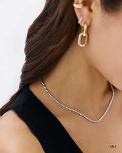 Collares de Diamantes Cultivados en Laboratorio, Clásicos, Delicados y Elegantes, Gargantillas de Novia para Boda, Personalizados en Oro Sólido de 14K y 18K, Corte Redondo para Mujer - Product Image 5