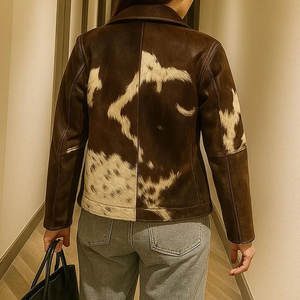 Chaqueta de Cuero de Piel de Vaca de Alta Calidad, Material Suave y Flexible, Acabado Natural, Prenda Exterior Elegante, Moderna y Cálida - Product Image 2