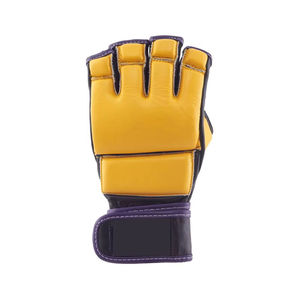 Guantes de Entrenamiento de MMA de Cuero Nuevos al por Mayor, Negros Completamente, de Medio Dedo, Profesionales para Lucha, Muay Thai, con Correa - Product Image 2