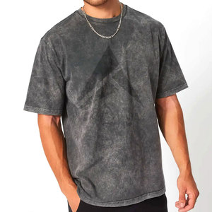 dyed faded wash <b>drop</b> shoulder casual fashion summer wear <b>Acid</b> Wash T Shirt Heavyweight Cotton Oversized Fit - Product Image 1