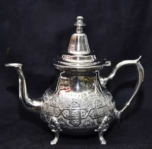 Handcrafted Brass <b>Teapot</b> with Ornate Curved Handle Polished Metallic Finish Long Spout Domed Lid Traditional Vintage Kitchenware - Product Image 4