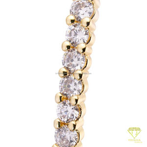 Boucles d'oreilles créoles classiques en moissanite, argent sterling 925 plaqué or, bijoux luxueux et étincelants pour femmes - Product Image 2