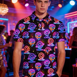 Camiseta Polo de Golf con Estampado de Donut Galaxy para Hombre, Personalizada, de Secado Rápido, Deportiva, de Manga Corta, Ligera - Product Image 2