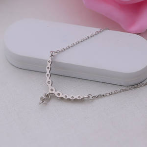 Collier en argent S925 pour femmes, chaîne de clavicule personnalisée avec pendentif en perle, accessoire de mode vide à faire soi-même - Product Image 4