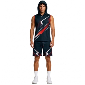 Custom 7 on 7 Sleeveless Hooded Football Jersey and <b>Athletic</b> Shorts Team Performance Set - Product Image 2
