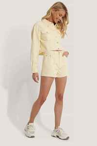 Ensemble 2 pièces pour femmes 2022 : short et veste en jean coloré en coton biologique – Vêtements féminins tendance - Product Image 5
