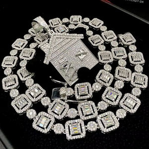 S925 Sterling Silver Hip Hop Fine Chains Necklaces Inspired Jesus Moissanite Pendant Fashionable Charm Jewelry USA Uk <b>Watch</b> - Product Image 1