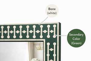 Green Bone Inlay <b>Mirror</b> Elegant Handcrafted Accent Perfect For Living Room Bedroom Office Or Creative Wall Display Uses - Product Image 3