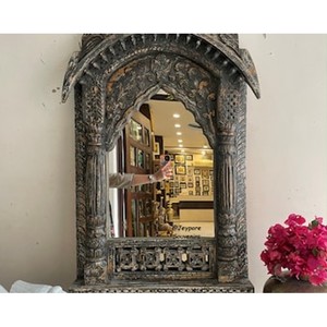 Teak Wood <b>Wall</b> <b>Mirror</b> Wholesale - Handcrafted Rustic Brown - Product Image 3