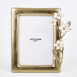 Aluminum Metal <b>Gold</b> Leaf Design Luxury <b>Gold</b> Platted Metal Photo <b>Frame</b> Customized Designer Metal Digital Photo <b>Frame</b> - Product Image 1