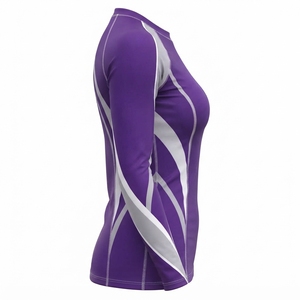 <b>Women</b> <b>Rash</b> <b>Guard</b> Designed With Lightweight Sports Fabric Compression Fit Breathable Mesh Panels Moisture Control Properties - Product Image 3