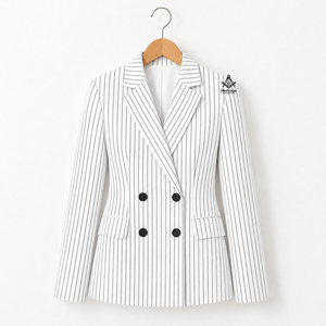 Regalia Masónica Herencia Griega: Abrigo Formal y Elegante con Rayas Cruzadas y Estampado por Transferencia Térmica para Hermandades y Fraternidades - Product Image 2