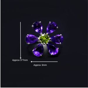 Wedding Wear 925 Sterling Silver <b>Peridot</b> Amethyst Gemstone Silver Plated Jewelry Women Wear Fashionable Classic <b>Ring</b> - Product Image 2