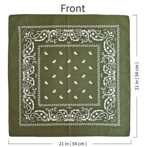 Green Square <b>Bandana</b> Floral Pattern 21in Cotton Breathable Anti-Bacterial Quick Dry Multifunctional Scarf for <b>Men</b> Women All - Product Image 4