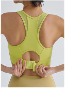 Women’s Racerback Sports <b>Bra</b> <b>Open</b> Back Design Adjustable Hook Closure Yoga Fitness Workout Crop Top Activewear - Product Image 2