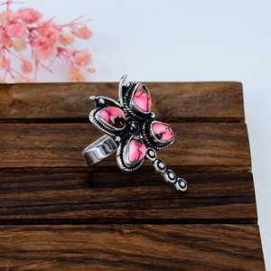 Red Rose <b>Turquoise</b> <b>Ring</b> Sterling Silver Nature Inspired Handmade Artisan Jewelry Gift for Her - Product Image 4