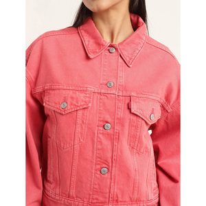 Loose Fit Stylish <b>Denim</b> <b>Jacket</b> with Button Front Eco-Friendly & Color Fade Proof Modern Sleek Design for Elegance and Comfort - Product Image 3