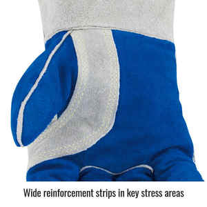 Gants de travail en cuir fendu de qualité supérieure, les plus vendus, résistants au feu et à la chaleur, avec doublure en laine pour soudeurs - Product Image 5