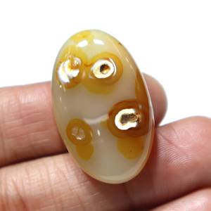 หินโมราอะเกตเจียระไนแบบหลังเบี้ยอะเกตตามธรรมชาติกำไลข้อมือหินอาเกตแบบเรียบขายส่งสำหรับหินอัญมณี - Product Image 1