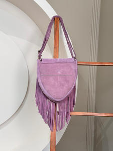 Bolso cruzado de cuero de vaca y estampado de animales, bolso occidental para mujer con flecos, cuero de ante genuino, pelo Real en monedero de piel de vaca - Product Image 5