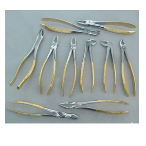 ชุดคีมถอนฟัน 10 ชิ้น ชุบทอง ทำจากเหล็กกล้าไร้สนิมคุณภาพสูง ใช้ซ้ำได้ - Product Image 4