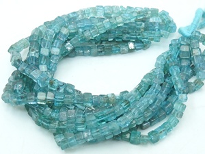 ลูกปัดอะพาไทต์-ขัดเรียบ-รูปทรงลูกบาศก์-เส้นยาว 16 นิ้ว ขนาดประมาณ 4 มม.-อุปกรณ์สำหรับผู้ค้าส่ง-หินธรรมชาติ - Product Image 4