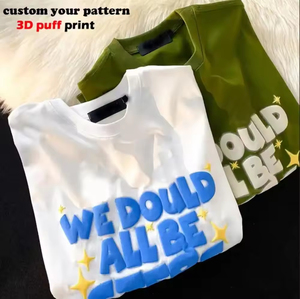 Camiseta de algodón con estampado serigrafiado, logotipo personalizado, manga corta, unisex, informal, estilo urbano, holgada, para hombre, para verano. - Product Image 3