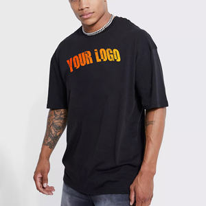 Camiseta de Algodón 100% OEM, Corte Cuadrado, Estilo Hip Hop para Hombre, Impresión de Logotipo Personalizada con Serigrafía, Ecológica, de Secado Rápido, para Verano - Product Image 1