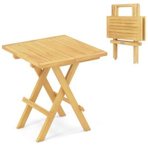 Tavolino da Caffè Quadrato in Legno di Teak con Gambe a X e Piano Scanalato - Product Image 1