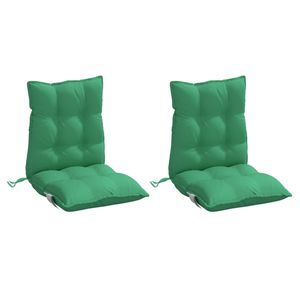 Ensemble de 2 coussins de chaise à dossier bas en tissu Oxford vert 100% polyester pour usage extérieur - Product Image 3