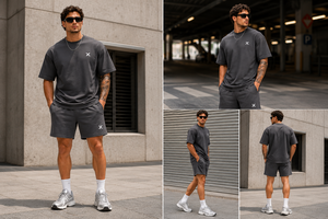 X Sports City Men Matching <b>T</b>-<b>Shirt</b> & Shorts Set Streetwear & Athleisure Sets Causal 100% Cotton OEM/ODM Multiple Color Options - Product Image 3