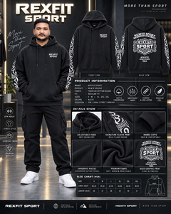Mens <b>Black</b> <b>Zipper</b> <b>Hoodie</b> Flame Sleeve Back Graphic Heavyweight Fleece Winter Streetwear Sweatshirt Oversized Breathable Custom - Product Image 3