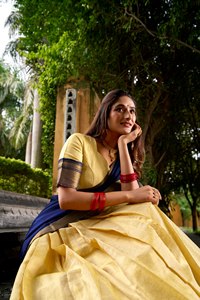 TENNECY Choli para Mujer, Elástico, Reversible, de Secado Rápido, Protección Solar, para Invierno, Diwali, Fiestas, Largo hasta el Tobillo, Kanchipuram Zari - Product Image 5