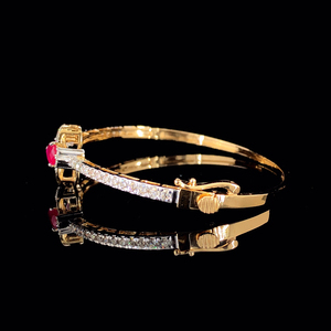 Bracelet en or jaune 14 carats plaqué or, diamant naturel certifié IGI, taille brillant EF, 1,17 carat, bijoux fins de luxe pour femmes - Product Image 2