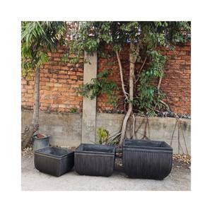 Jardinera Rectangular de Lujo con Rayas, Ligera, Ecológica, Acabado Mate, de Fibra de Hormigón, Moderna, para Jardín, Patio, Balcón - Product Image 6