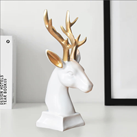 Statue de renne en résine artisanale, art moderne, figurine d'animal sauvage, décoration durable pour la maison, objet de décoration de bureau, cadeaux