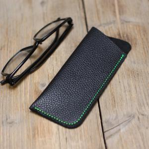 Soft Cowhide Leather Glasses Sleeve Genuine Pouch Luxury <b>Slim</b> Handmade Vintage Reading Spectacles Case Cover LGC-0181 - Product Image 1