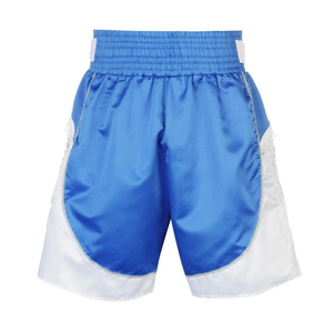 Shorts de sport pour hommes en satin blanc, taille haute élastique, avec blocs de couleur et bandes latérales, respirants, avec empiècements en maille respirante - Product Image 6