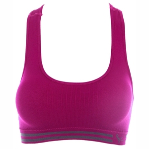 Women's Sports Bra Purple Ribbed Design High Support Breathable Workout Top - Product Image 2