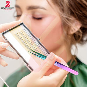 Vente en gros de pinces à cils arc-en-ciel personnalisées avec logo, 6 pièces, kit de cils de précision en acier inoxydable professionnel, outils de maquillage multicolores - Product Image 6