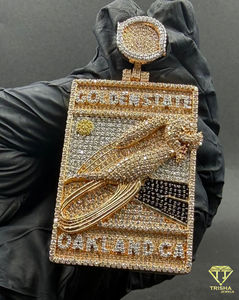 Pendentif en forme de cœur pour homme et femme, serti de diamants Moissanite VVS, en argent sterling 925, bijoux Hip Hop par Trisha Jewels - Product Image 4