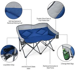 <b>Padded</b> Backrest Folding Camping <b>Chair</b> with Carry Bags for Outdoor Furniture - Product Image 3
