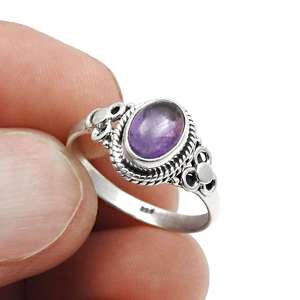 Latest Design <b>Ring</b> Made of 925 Sterling Silver <b>Fine</b> <b>Ring</b> Handmade Bohemian Minimalist Jewelry With Oval Cut Amethyst Gemstone - Product Image 6
