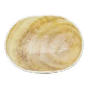 Bol en onyx, centre de table de luxe, accessoire en pierre artisanal, marbre poli massif, bol en onyx contemporain, prix de gros - Product Image 3