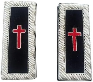 Écussons de croix pour Chevaliers Templiers Maçonniques, broderie en fil d'argent - Product Image 4